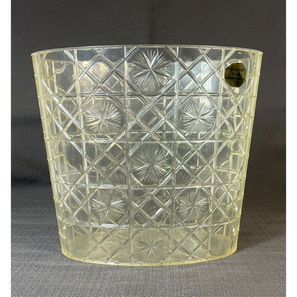 Vintage Aladdinware "Cut Crystal" Lucite Waste Basket MCM Mid Century - Picture 1 of 6